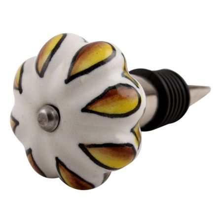 Sunflower Melon Ceramic Wine Stopper